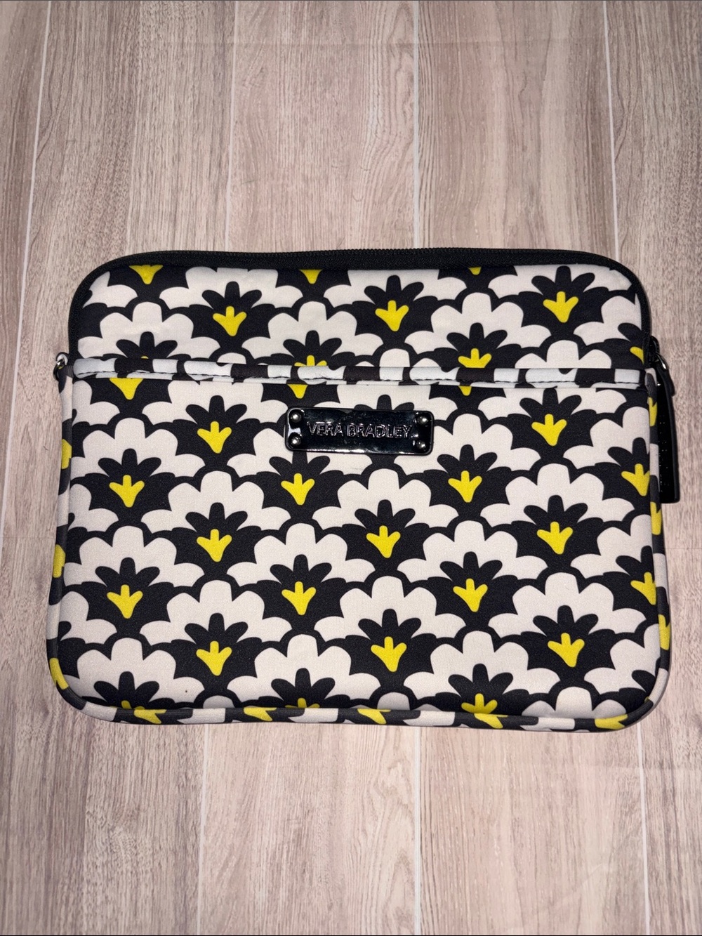 Vera Bradley Black White and Yellow Floral Tablet Sleeve